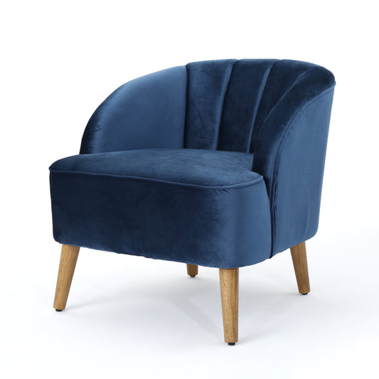 GDF Studio Scarlett Modern Velvet Club Chair, Cobalt
