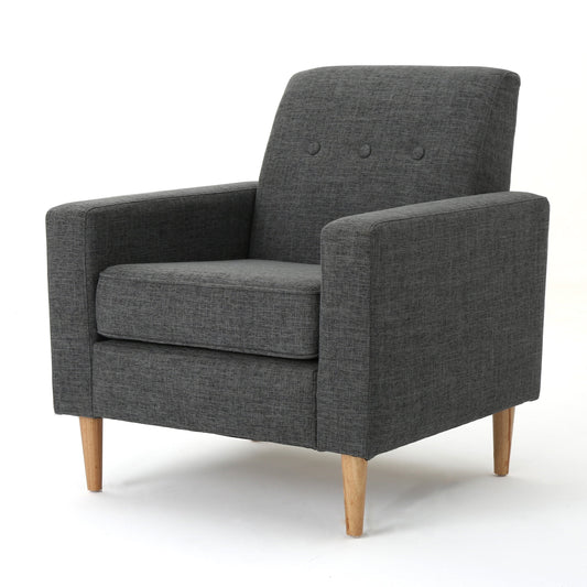 GDF Studio Silvester Contemporary Fabric Club Chair, Gray and Natural