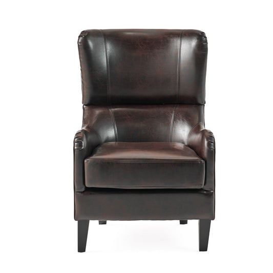 GDF Studio Silvia Bonded Leather Sofa Chair, Brown