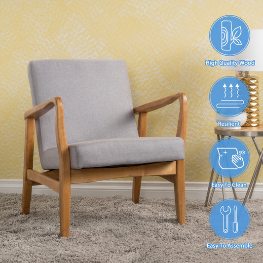 GDF Studio Winford Light Grey Fabric Club Chair