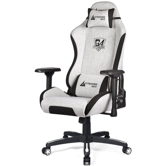 GTRACING Gaming Chair Office Chair Fabric Racing Computer Chair High Back , Beige