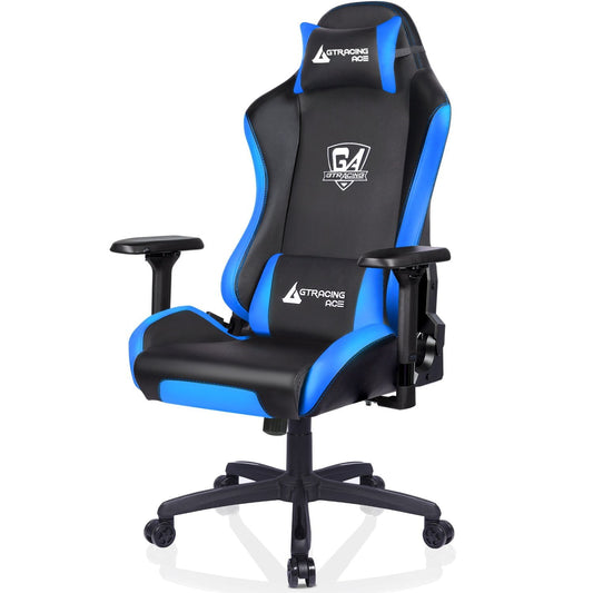 GTRACING Gaming Chair PU Racing Office Computer High Back Chair, Blue