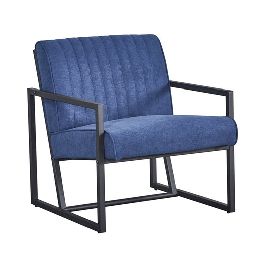 GZXS Tufted Accent Chair with Metal Frame, Fabric Upholstered Arm Club Leisure Modern Chair for Living Room Bedroom Patio, Blue