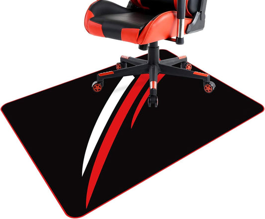 Gaming Chair Mat for Hardwood Floor 43 x 35inch Office Computer Gaming Desk Chair Mat for Hard Floor Red
