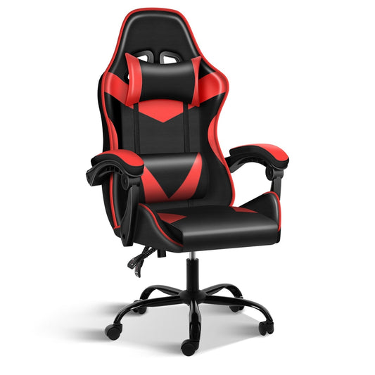 Gaming Chair with Racing Video Backrest, Office Computer Chair, High Back Ergonomic Adjustable Swivel Chair with Headrest and Lumbar Support, 400lb Capacity, 19.50'L x 24.25'W x 48.25'H