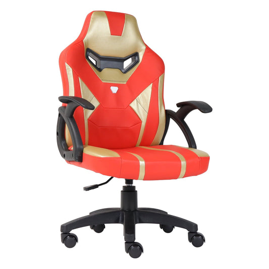 Gaming Chair for Kids Boys Girls High Back Ergonomic Swivel Racing Computer Chair, Height Adjustable, Red Gold