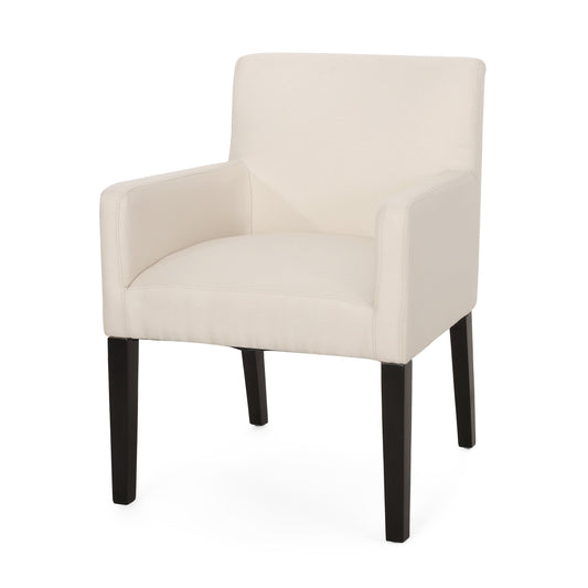 Gilliam Contemporary Upholstered Armchair, Beige and Espresso