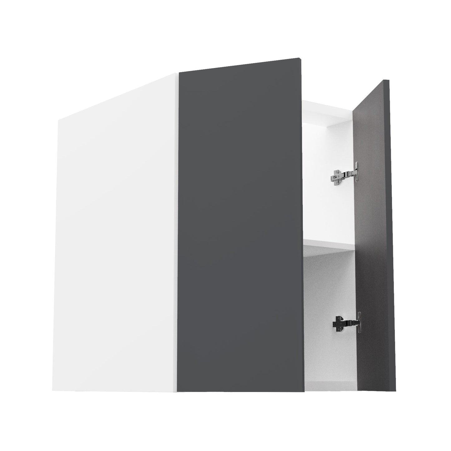 RTA - Glossy Grey - Full Height Double Door Base Cabinets | 24"W x 34.5"H x 24"D