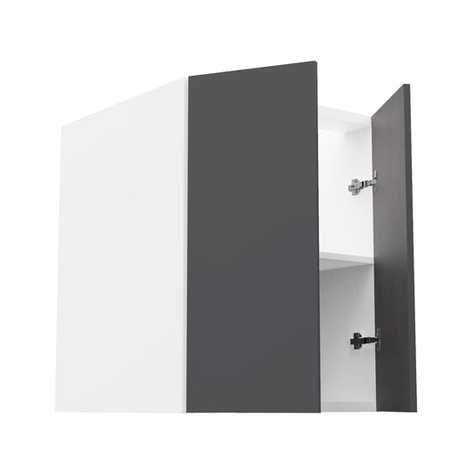 RTA - Glossy Grey - Full Height Double Door Base Cabinets | 24"W x 34.5"H x 24"D