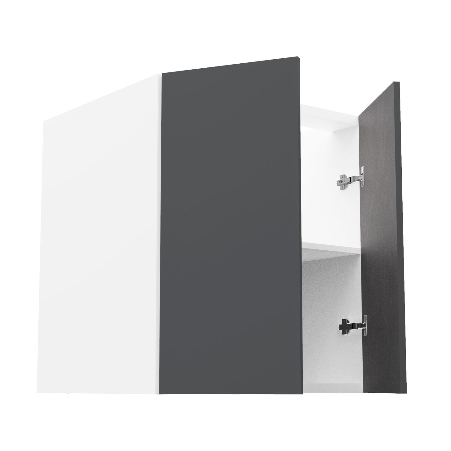RTA - Glossy Grey - Full Height Double Door Base Cabinets | 27"W x 34.5"H x 24"D