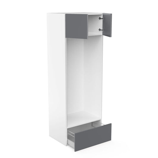 RTA - Glossy Grey - Double Oven Tall Cabinets | 30"W x 96"H x 24"D