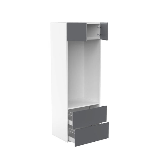 RTA - Glossy Grey - Micro-Oven Tall Cabinet | 30"W x 84"H x 24"D