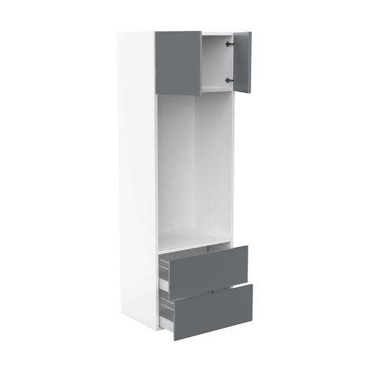 RTA - Glossy Grey - Micro-Oven Tall Cabinet | 30"W x 96"H x 24"D