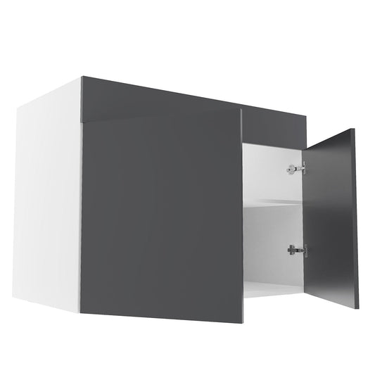 RTA - Glossy Grey - Sink Base Cabinets | 42"W x 34.5"H x 24"D
