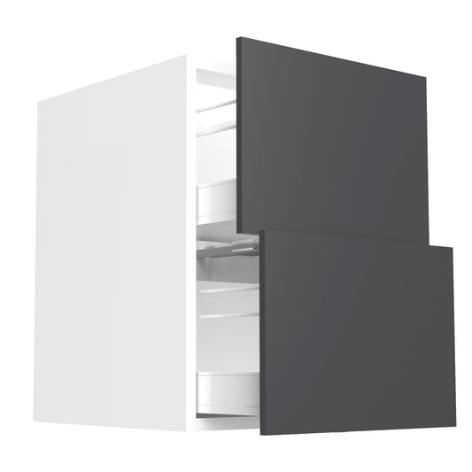 RTA - Glossy Grey - Two Drawer Vanity Cabinets | 21"W x 34.5"H x 21"D