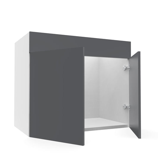 RTA - Glossy Grey - Sink Vanity Cabinets | 36"W x 34.5"H x 21"D