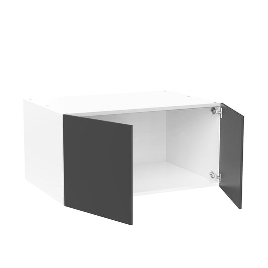 RTA - Glossy Grey - Double Door Refrigerator Wall Cabinets | 36"W x 18"H x 24"D