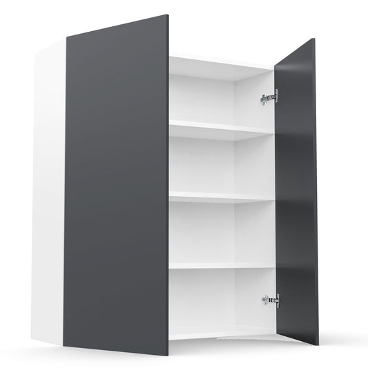 RTA - Glossy Grey - Double Door Wall Cabinets | 36"W x 42"H x 12"D