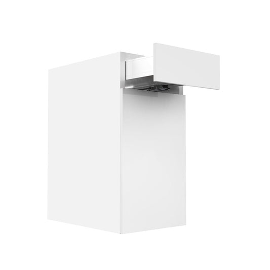 RTA - Glossy White - Single Door Base Cabinets | 15"W x 34.5"H x 24"D