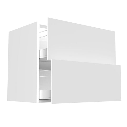 RTA - Glossy White - Two Drawer Base Cabinets | 36"W x 34.5"H x 24"D