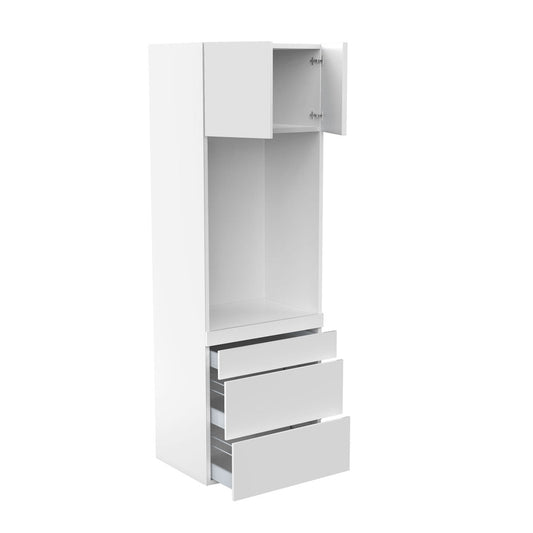 RTA - Glossy White - Single Oven Tall Cabinets | 30"W x 90"H x 24"D