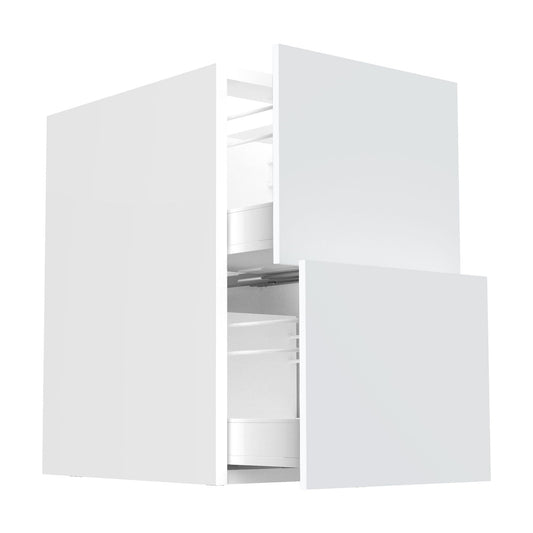 RTA - Glossy White - Two Drawer Vanity Cabinets | 18"W x 34.5"H x 21"D