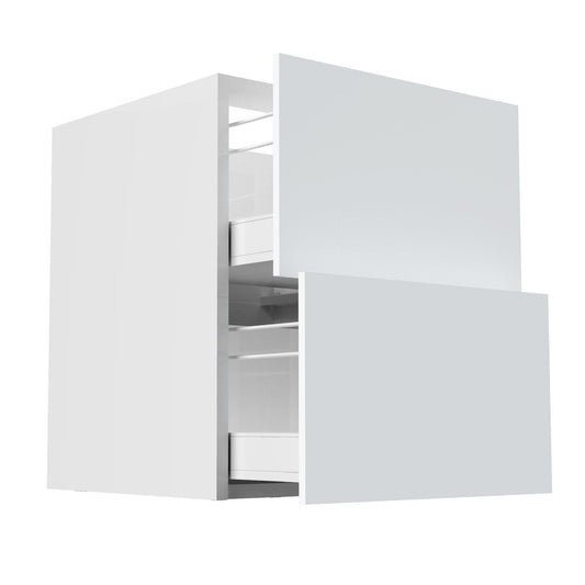 RTA - Glossy White - Two Drawer Vanity Cabinets | 24"W x 34.5"H x 21"D