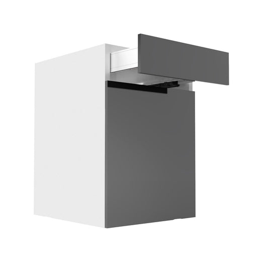 RTA - Glossy Grey - Single Door Vanity Cabinet | 24"W x 34.5"H x 21"D