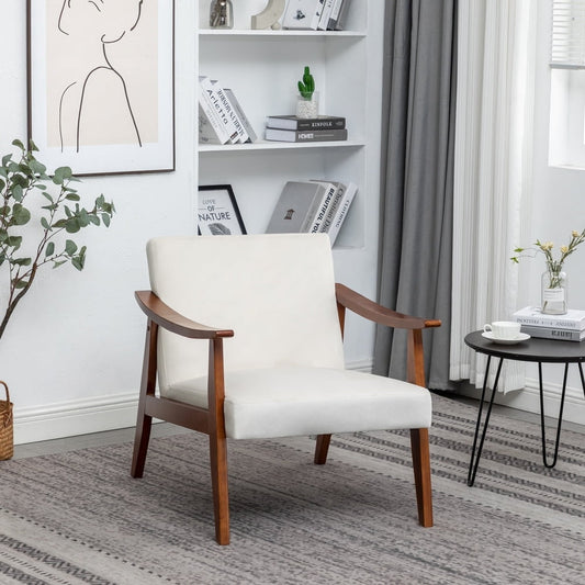 Gopal 27.2' Wide Velvet Accent Chair-Cream White