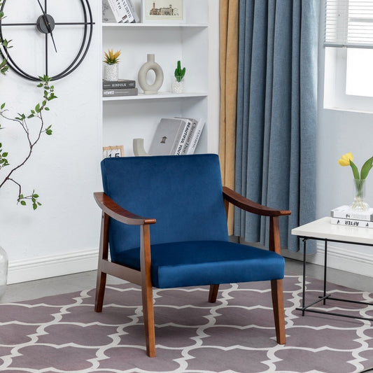 Gopal 27.2' Wide Velvet Accent Chair-Dark Blue