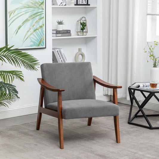 Gopal 27.2' Wide Velvet Accent Chair-Grey