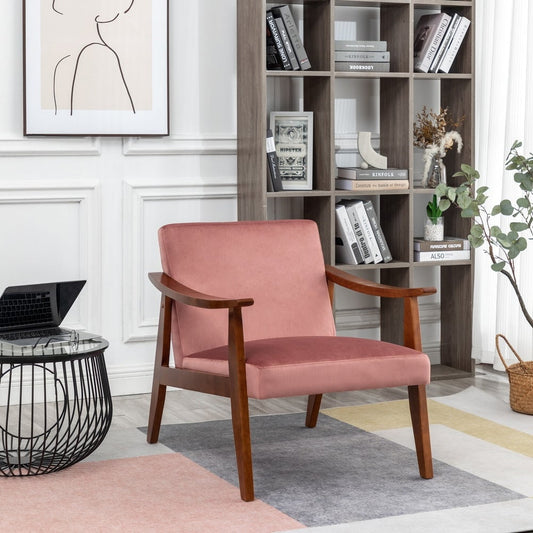 Gopal 27.2' Wide Velvet Accent Chair-Rose