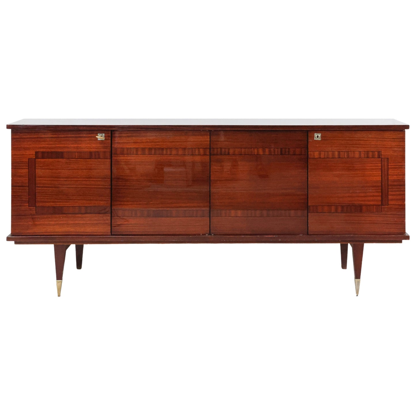 French Mid Century Modern Style Mahogany Sideboard