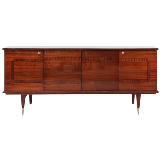 French Mid Century Modern Style Mahogany Sideboard