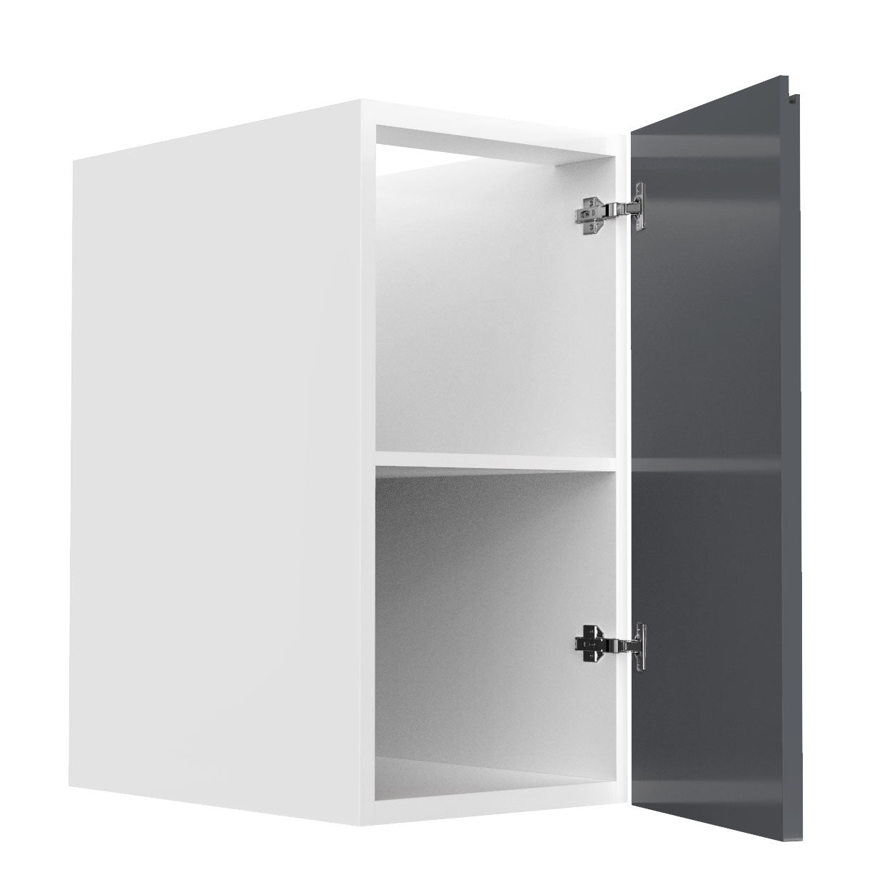 RTA - Lacquer Grey - Vanity Base Full Single Door Cabinet | 24"W x 30"H x 21"D
