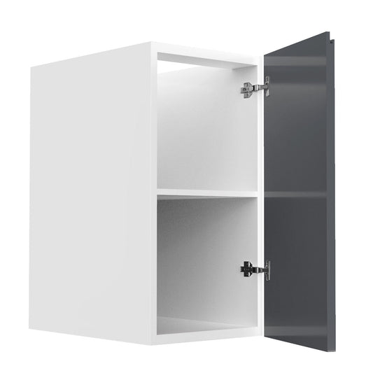 RTA - Lacquer Grey - Vanity Base Full Single Door Cabinet | 24"W x 30"H x 21"D