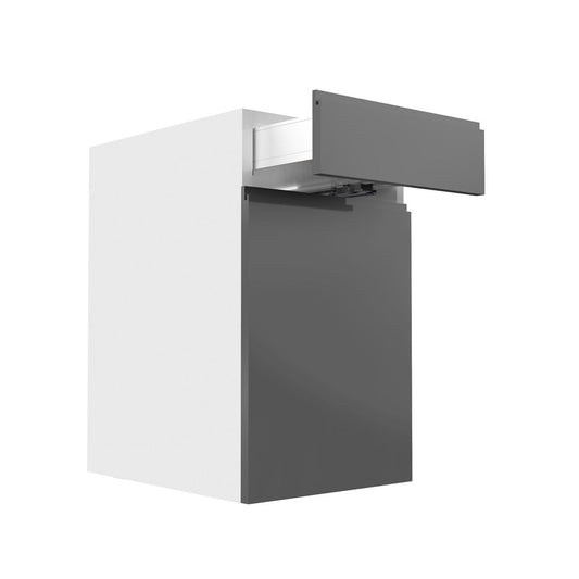 RTA - Lacquer Grey - Single Door Base Cabinets | 18"W x 30"H x 23.8"D