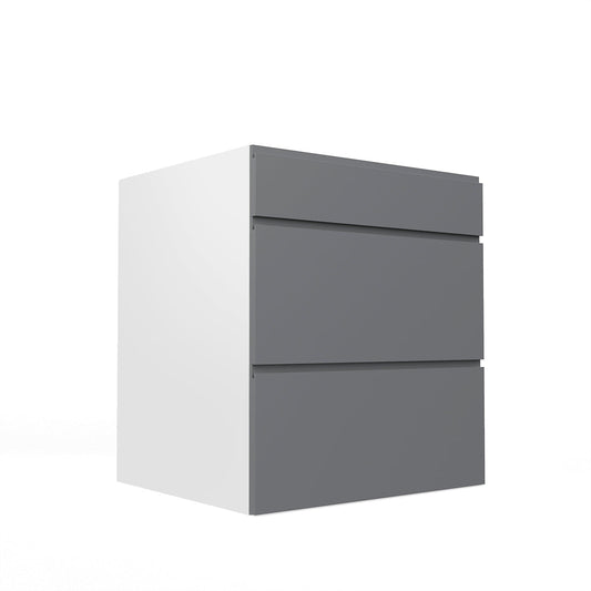 RTA - Lacquer Grey - Three Drawer Base Cabinets | 27"W x 30"H x 23.8"D