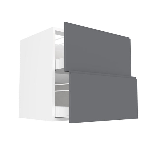 RTA - Lacquer Grey - Two Drawer Base Cabinets | 30"W x 30"H x 23.8"D