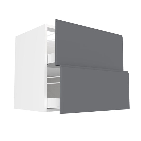RTA - Lacquer Grey - Floating Vanity Drawer Base Cabinet | 36"W x 30"H x 21"D