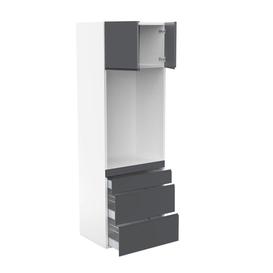 RTA - Lacquer Grey - Single Oven Tall Cabinets | 30"W x 90"H x 23.8"D