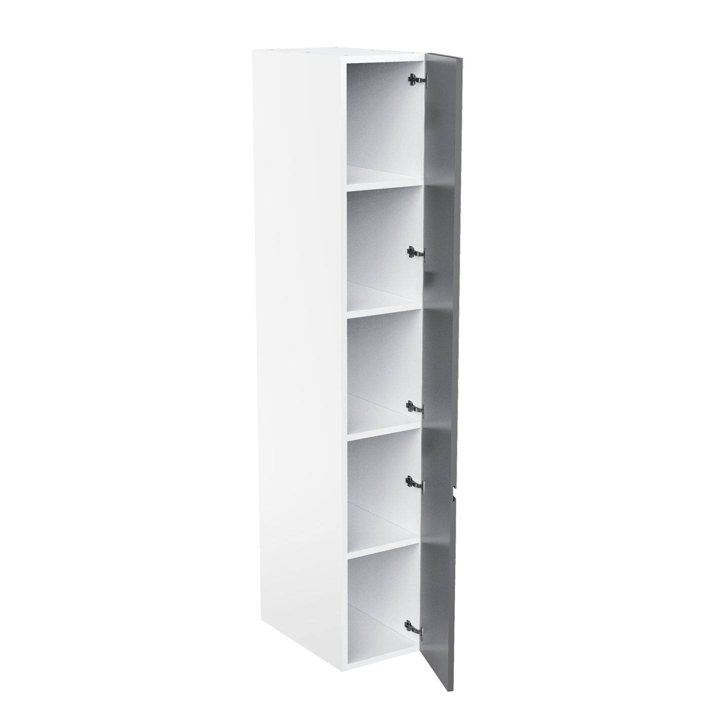 RTA - Lacquer Grey - Single Door Tall Cabinets | 15"W x 90"H x 23.8"D