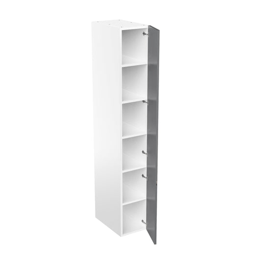 RTA - Lacquer Grey - Single Door Tall Cabinets | 15"W x 96"H x 23.8"D