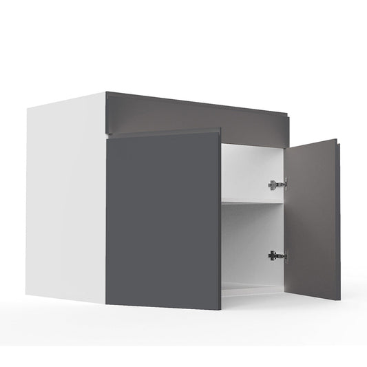 RTA - Lacquer Grey - Sink Base Cabinets | 36"W x 30"H x 23.8"D
