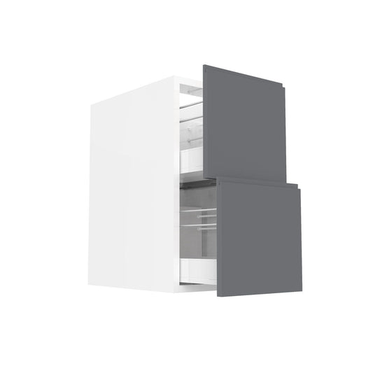 RTA - Lacquer Grey - Two Drawer Vanity Cabinets | 15"W x 30"H x 21"D