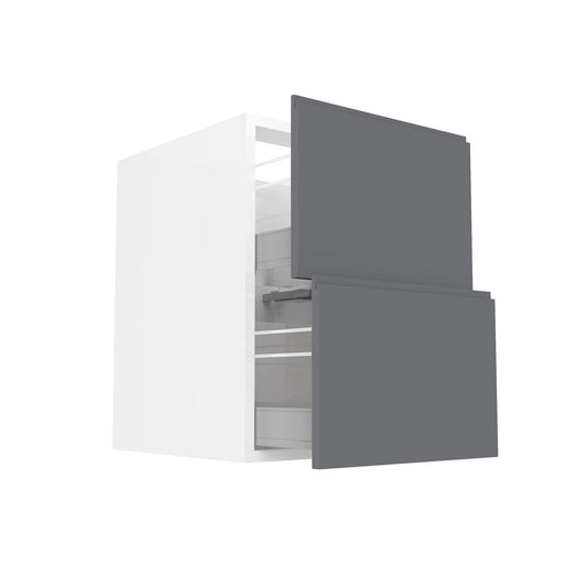 RTA - Lacquer Grey - Two Drawer Vanity Cabinets | 21"W x 30"H x 21"D