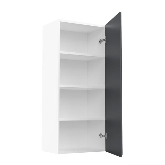 RTA - Lacquer Grey - Single Door Wall Cabinets | 18"W x 42"H x 12"D
