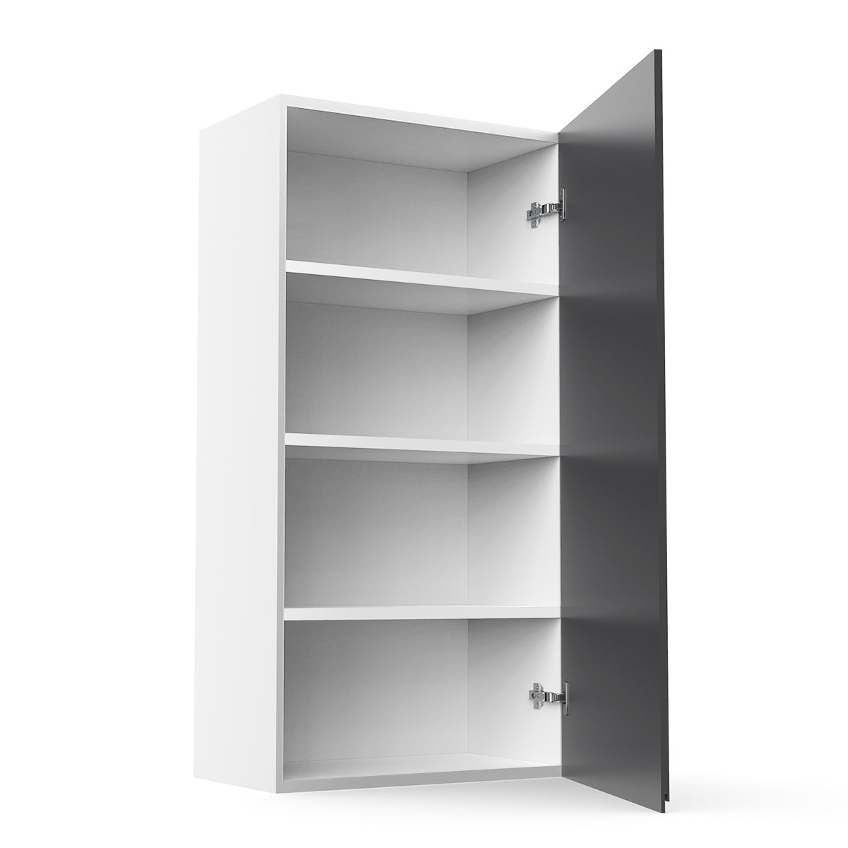 RTA - Lacquer Grey - Single Door Wall Cabinets | 21"W x 42"H x 12"D