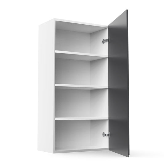 RTA - Lacquer Grey - Single Door Wall Cabinets | 21"W x 42"H x 12"D