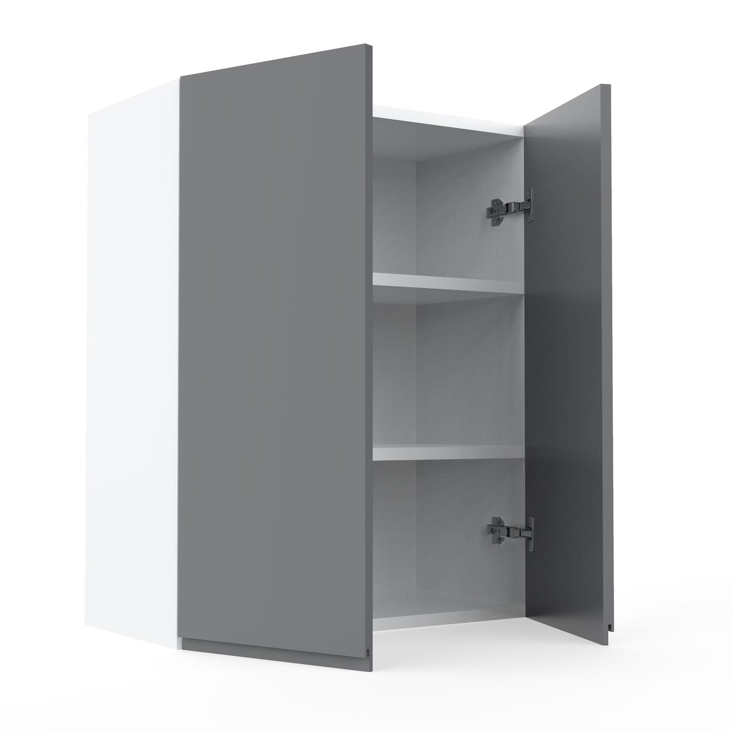 RTA - Lacquer Grey - Double Door Wall Cabinet | 24"W x 42"H x 12"D